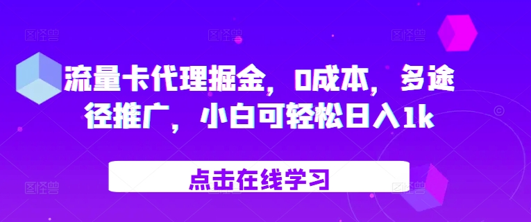 流量卡代理掘金，0成本，多途径推广，小白可轻松日入1k-鼎铸网