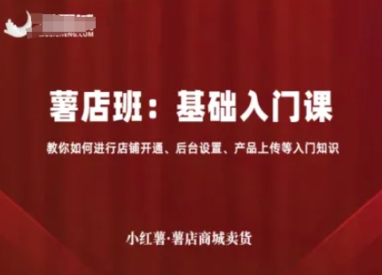 小红薯薯店商城卖货，基础入门课，教你如何进行店铺开通、后台设置、产品上传等入门知识-鼎铸网