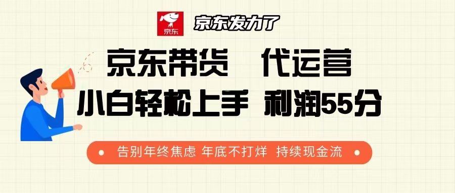 京东带货 代运营 利润55分 告别年终焦虑 年底不打烊 持续现金流-鼎铸网