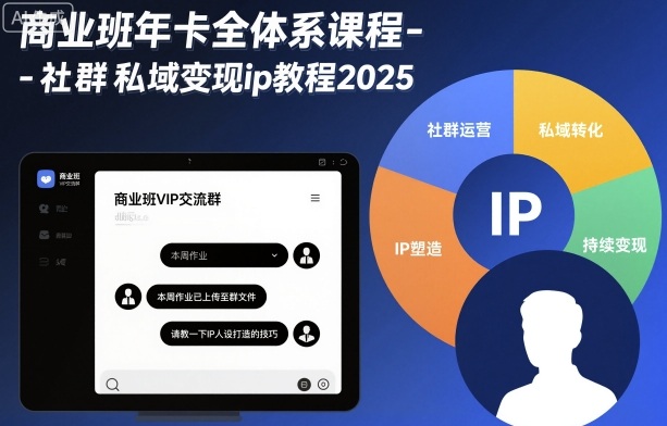 商业班年卡全体系课程-社群私域变现ip教程2025-鼎铸网