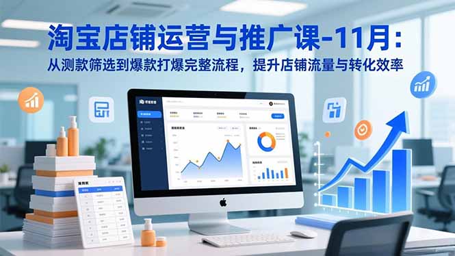 淘宝店铺运营与推广课-11月：从测款筛选到爆款打爆完整流程，提升店铺流量与转化效率-鼎铸网