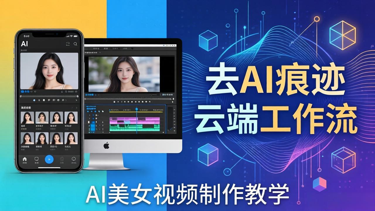 AI美女视频制作教学：去AI痕迹，云端工作流出图，手机电脑均可，不需要配置-鼎铸网
