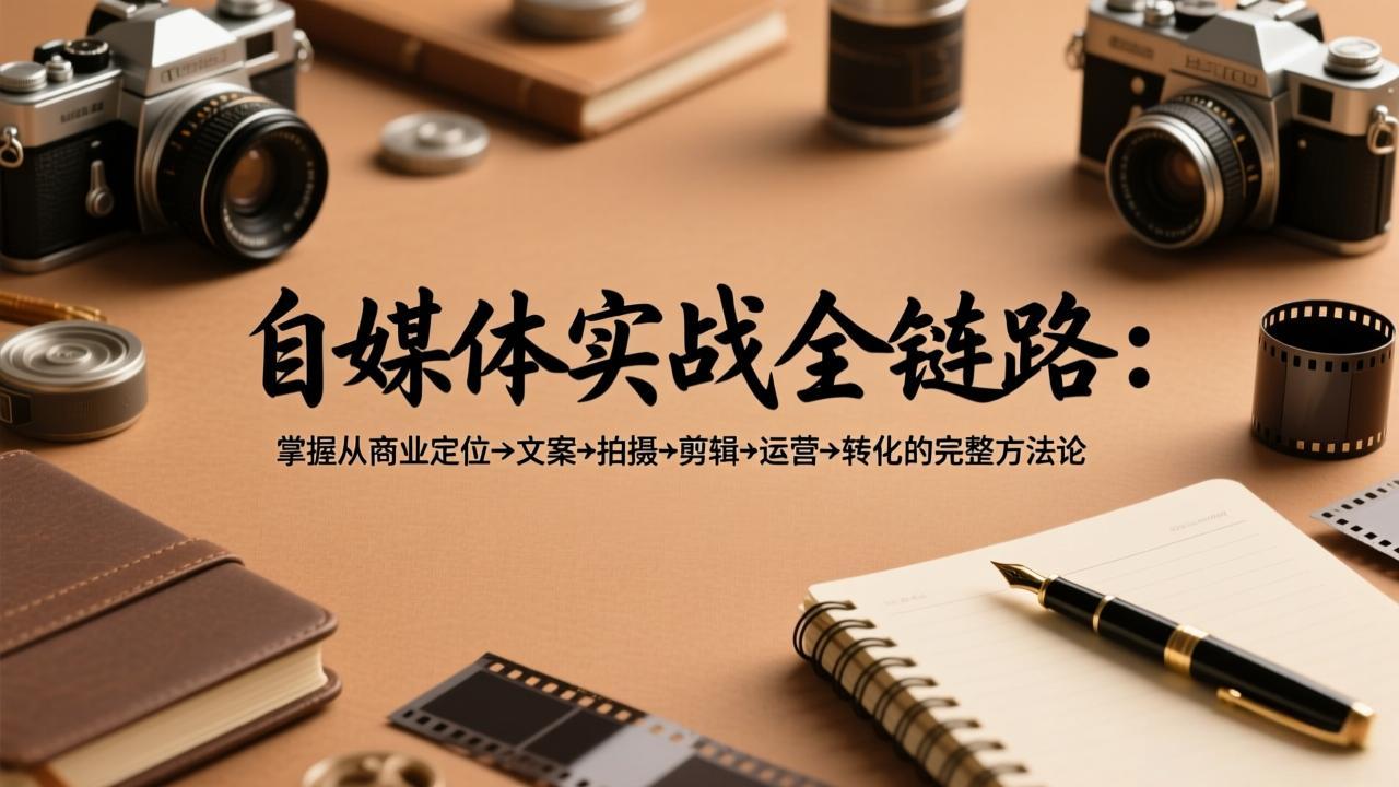 自媒体实战全链路：掌握从商业定位→文案→拍摄→剪辑→运营→转化的完整方法论-鼎铸网