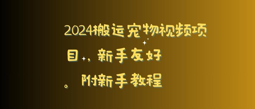 2024搬运宠物视频项目，新手友好，完美去重，附新手教程【揭秘】-鼎铸网