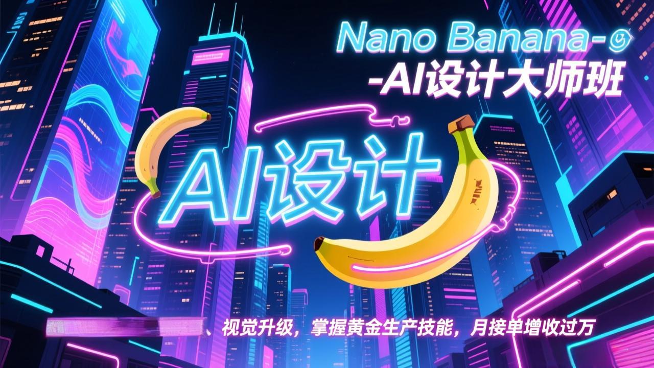 c9f5df349d6a93f57398294faa5fbf26.jpeg Nano Banana-AI设计大师班,修图合成、广告创作、视觉升级,掌握黄金生产技能,月接单增收过万
