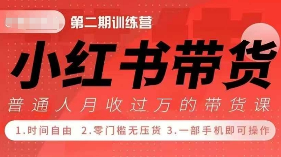 小Red书带货42天训练营 2.0版，宝妈+自由职+上班族+大学生，提高副业收入的大红利项目-鼎铸网