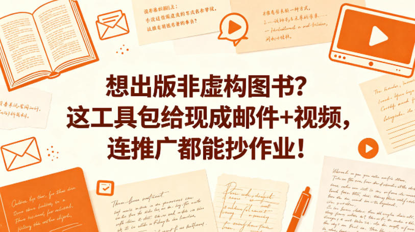 想出版非虚构图书？这工具包给现成邮件+视频，连推广都能抄作业！【原创双语字幕】-鼎铸网