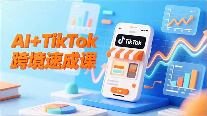 AI+TikTok跨境速成课，智能翻译、店铺定位、流程拆解，7天高效上线运营-鼎铸网