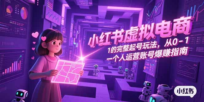 小红书虚拟电商，从0-1的完整起号玩法，一个人运营账号爆赚指南-鼎铸网