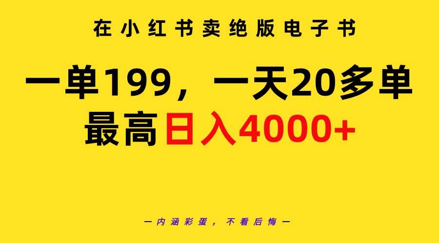 (9401期)在小红书卖绝版电子书，一单199 一天最多搞20多单，最高日入4000+教程+资料-鼎铸网