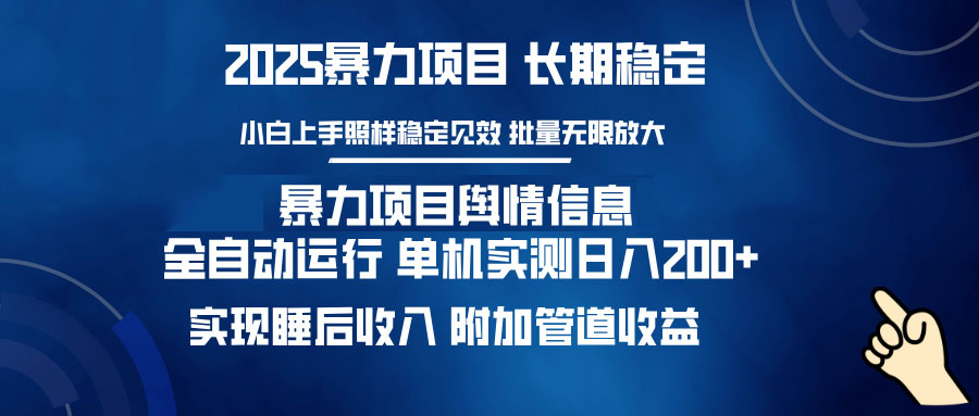 暴力项目舆情信息：多平台全自动运行 单机日入200+ 实现睡后收入-鼎铸网
