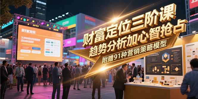 财富定位三阶课，趋势分析加心智抢占，附赠91种营销策略模型-鼎铸网