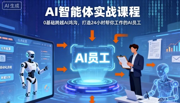 Ai智能体实战课程，0基础跨越Ai鸿沟，打造24小时帮你工作的Ai员工，打破常规，以实战定义Ai-鼎铸网