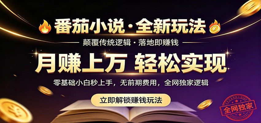 番茄小说5月最新独家玩法，稳定落地实测月入过万！-鼎铸网