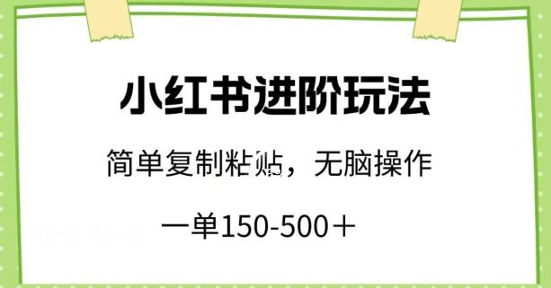 小红书进阶玩法，一单150-500+，简单复制粘贴，小白也能轻松上手【揭秘】-鼎铸网