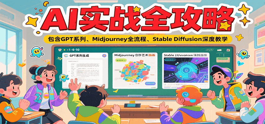AI实战全攻略，包含GPT系列、Midjourney全流程、Stable Diffusion深度教学-鼎铸网