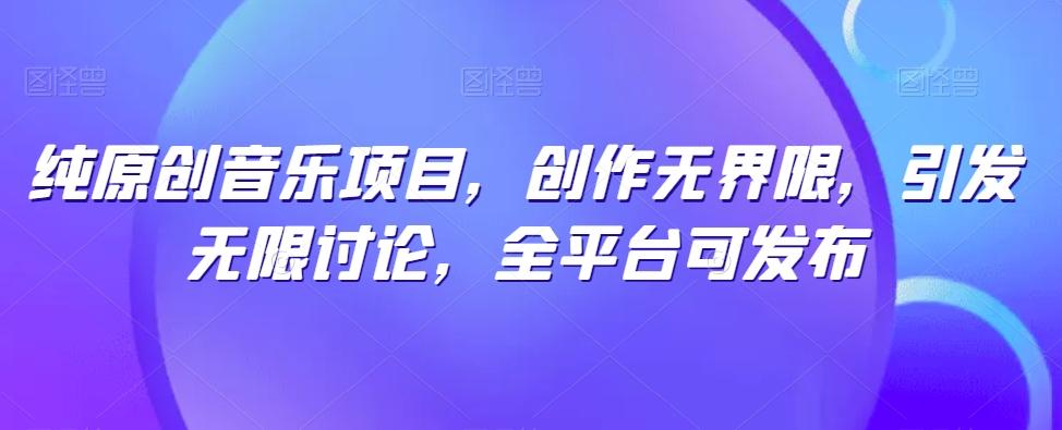 纯原创音乐项目，创作无界限，引发无限讨论，全平台可发布【揭秘】-鼎铸网