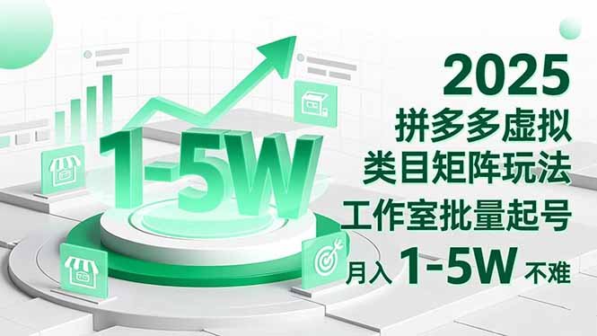 2025 拼多多虚拟类目矩阵玩法，工作室批量起号，月入 1-5W 不难-鼎铸网