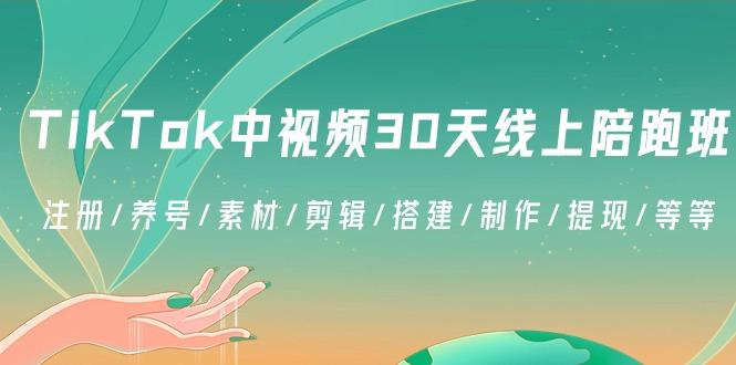 TikTok中视频-30天线上陪跑班：注册/养号/素材/剪辑/搭建/制作/提现/等等-鼎铸网