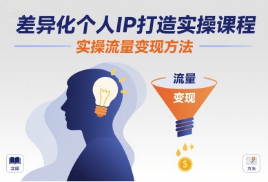 差异化个人IP打造实操课程，实操流量变现方法-鼎铸网