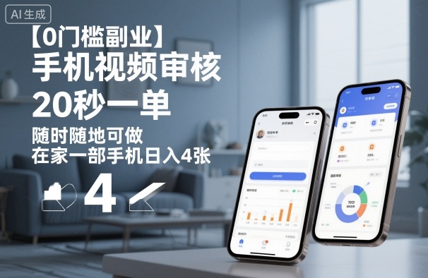 【0门槛副业】手机视频审核，20秒一单，随时随地可做，在家一部手机日入4张【揭秘】-鼎铸网