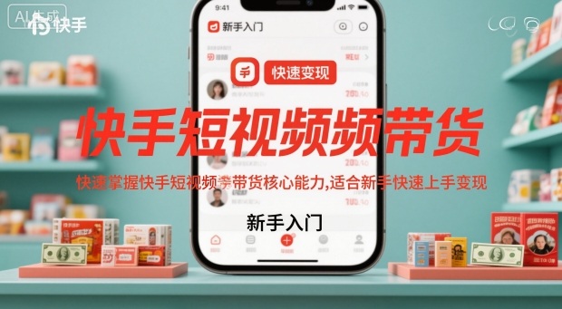 快手短视频带货，快速掌握快手短视频带货核心能力，适合新手快速上手变现-鼎铸网