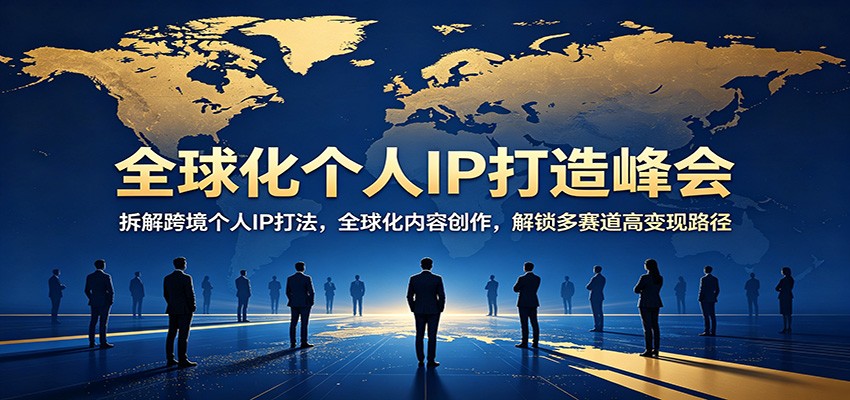 全球化个人IP打造峰会：拆解跨境个人IP打法，全球化内容创作，解锁多赛道高变现路径-鼎铸网