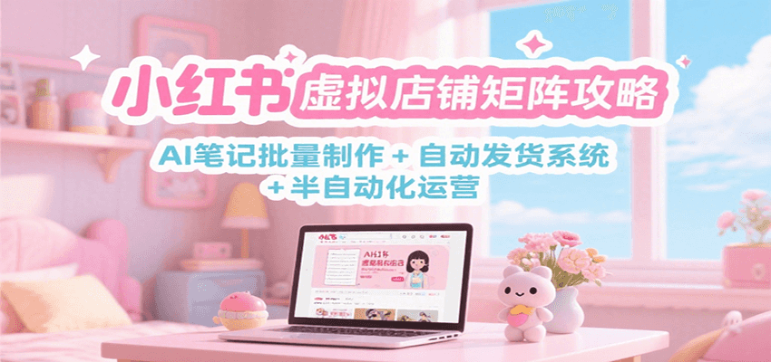 小红书虚拟店铺矩阵攻略：AI笔记批量制作 + 自动发货系统 + 半自动化运营-鼎铸网