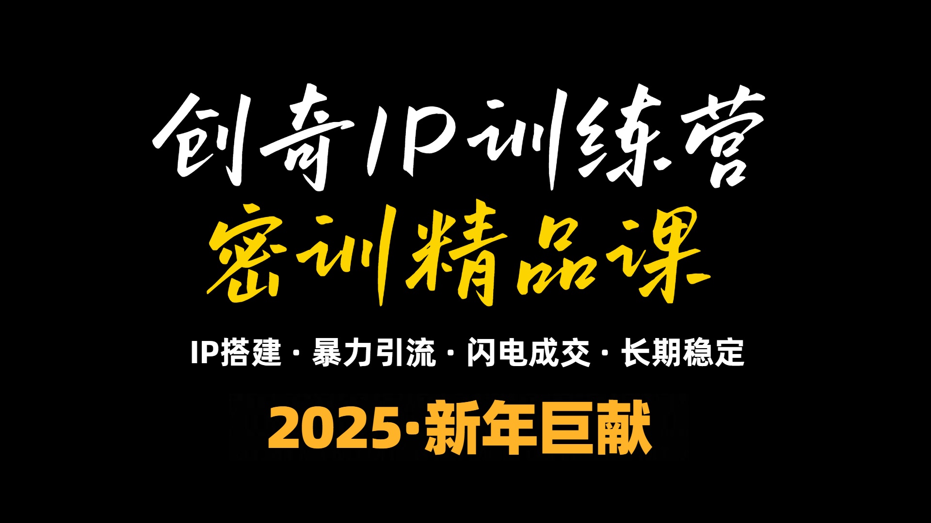 2025年“知识付费IP训练营”小白避坑年赚百万，暴力引流，闪电成交-鼎铸网