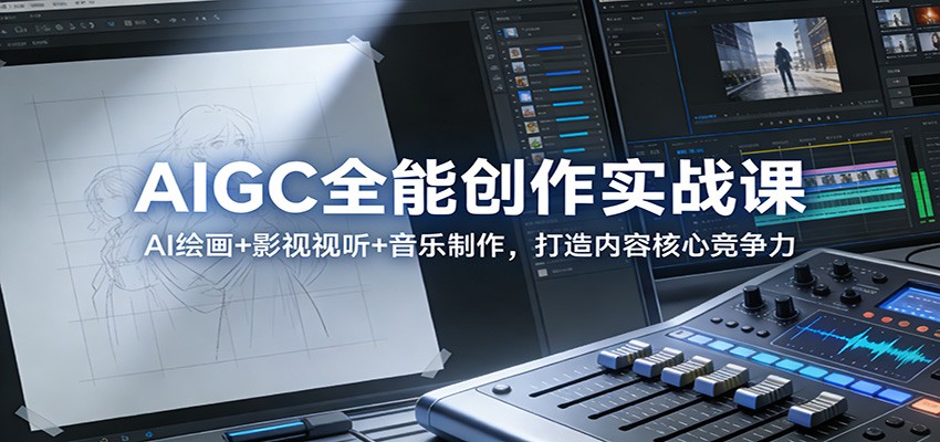 AIGC全能创作实战课：AI绘画+影视视听+音乐制作，打造内容核心竞争力-鼎铸网