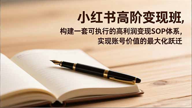 小红书高阶变现班，构建一套可执行的高利润变现SOP体系，实现账号价值的最大化跃迁-鼎铸网