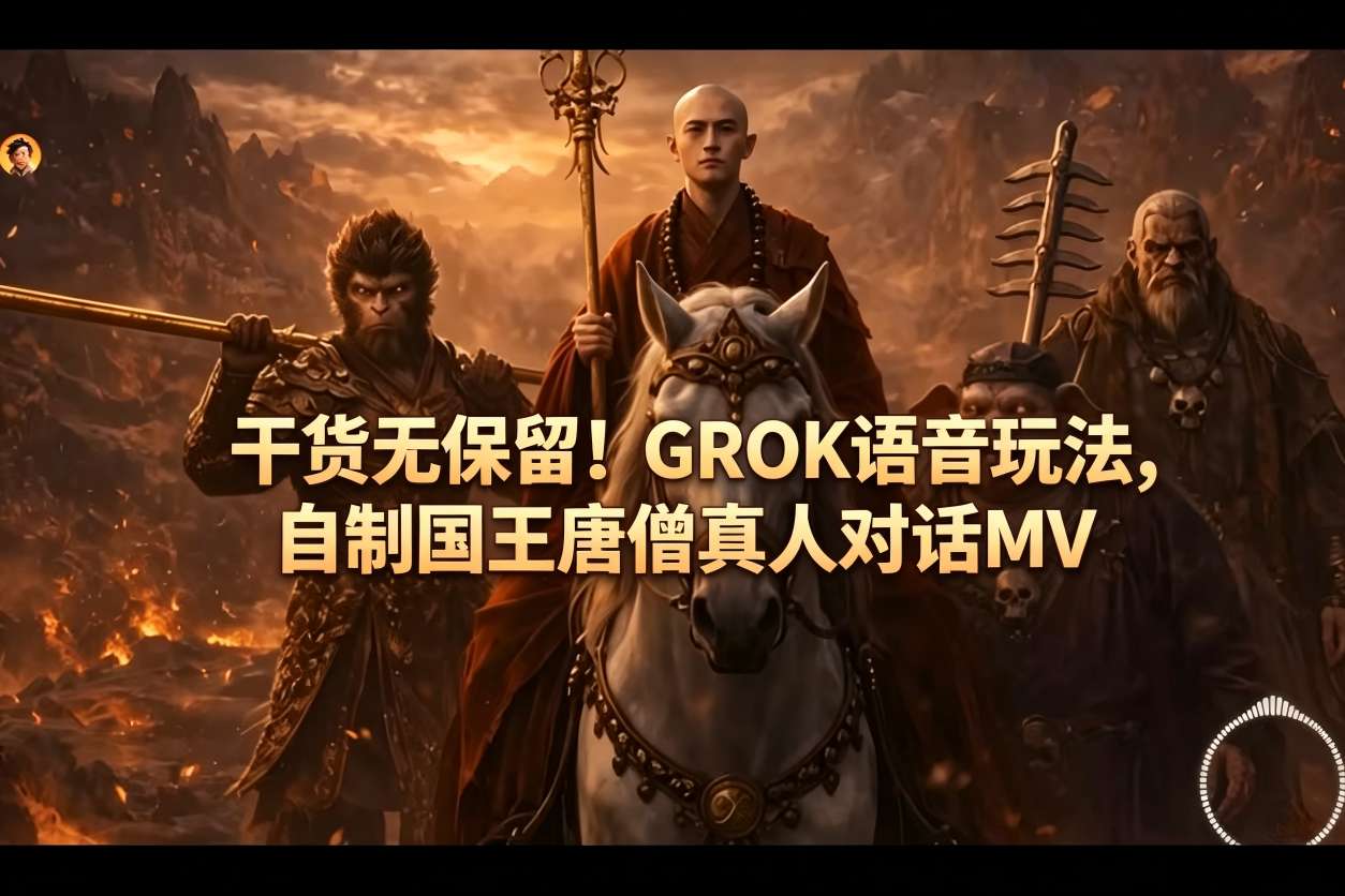 干货无保留！GROK语音玩法，自制国王唐僧真人对话MV-鼎铸网