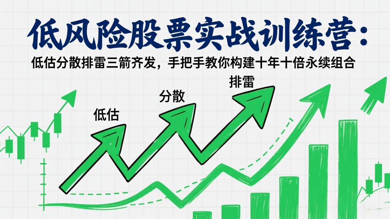 低风险股票实战训练营：低估分散排雷三箭齐发，手把手教你构建十年十倍永续组合-鼎铸网