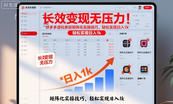 长效变现无压力！拼多多虚拟类目矩阵化实操技巧，轻松实现日入1k【揭秘】-鼎铸网