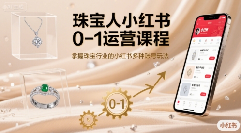 珠宝人小红书0-1运营课程，掌握珠宝行业的小红书多种账号玩法-鼎铸网