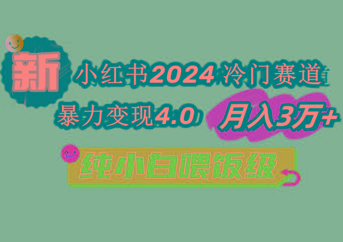 小红书2024冷门赛道 月入3万+ 暴力变现4.0 纯小白喂饭级-鼎铸网