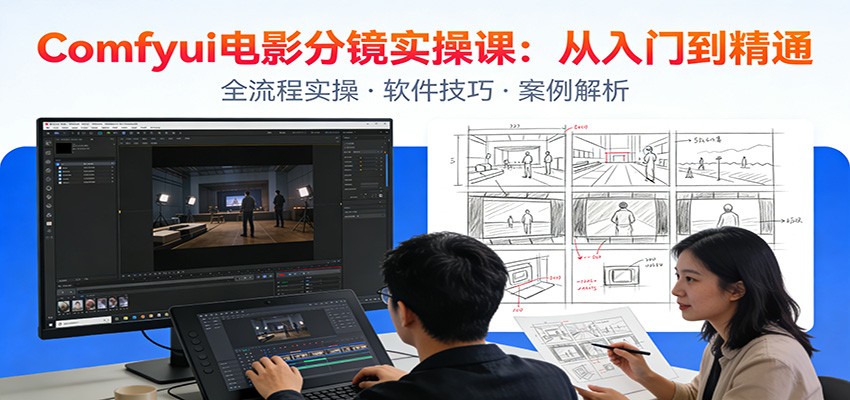 ComfyUI电影分镜实操课：分镜一致性，全流程AI视频制作，零基础也能做专业分镜-鼎铸网