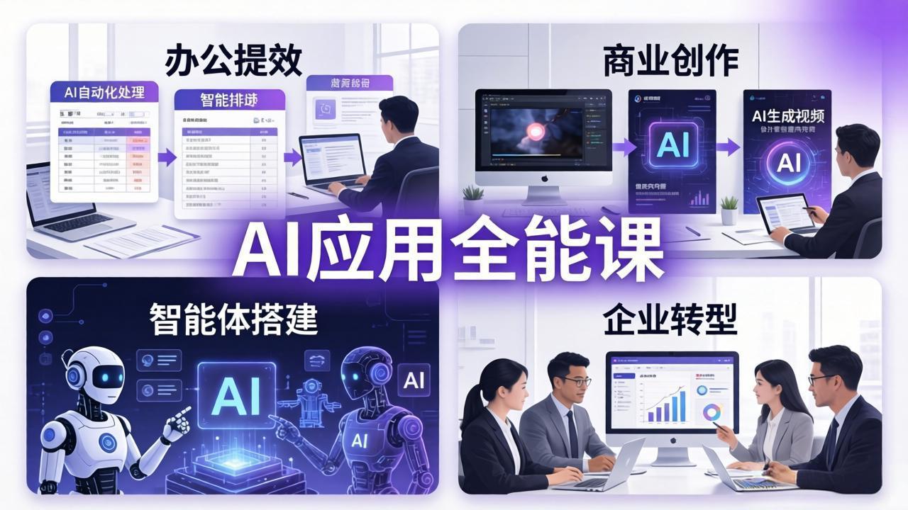 AIGC 应用师全能课-更新：办公提效、商业创作、智能体搭建、企业转型，一站式学会AI应用-鼎铸网