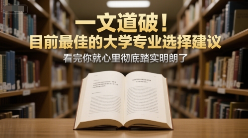付费文章：一文道破！目前最佳的大学专业选择建议，看完你就心里彻底踏实明朗了-鼎铸网