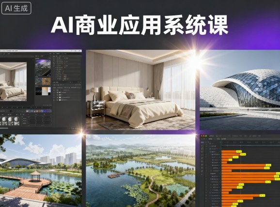 AI商业应用系统课，室内-软装-建筑-景观，智能设计+效果图+动画画实战-鼎铸网