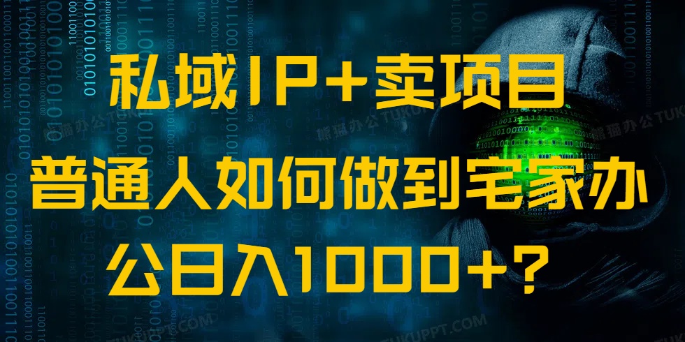 私域IP+卖项目，普通人如何做到宅家办公实现日入1000+-鼎铸网
