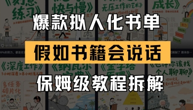 最新爆款拟人化书单玩法，假如书籍会说话，保姆级教程-鼎铸网