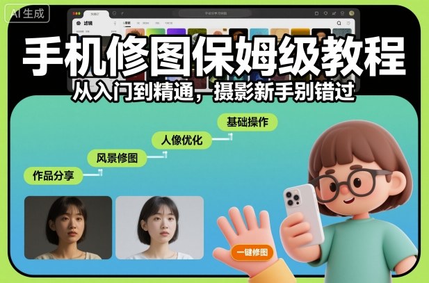 手机修图保姆级教程，从入门到精通，摄影新手别错过-鼎铸网