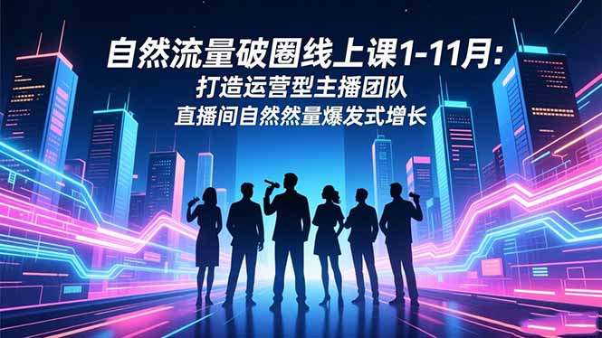 自然流量破圈线上课1-11月：打造运营型主播团队 直播间自然流量爆发式增长-鼎铸网