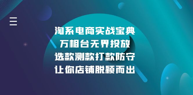 淘系电商实战宝典：万相台无界投放，选款测款打款防守，让你店铺脱颖而出-鼎铸网