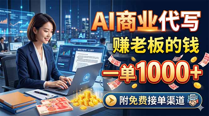 AI商业代写，赚老板的钱，一单1000+，附免费接单渠道-鼎铸网