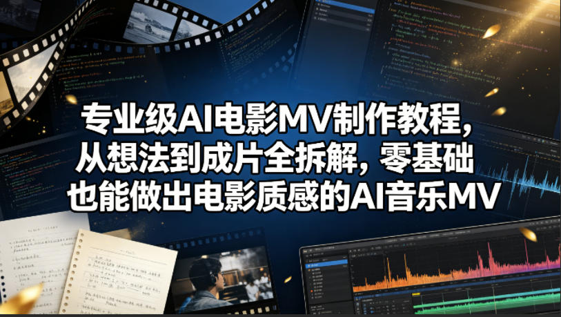 专业级AI电影MV制作教程，从想法到成片全拆解，零基础也能做出电影质感的AI音乐MV-鼎铸网