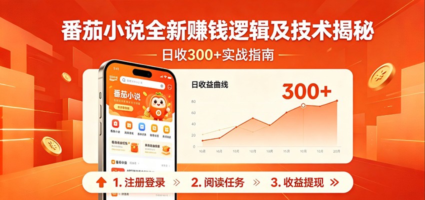 番茄小说全新赚钱逻辑及技术日收300+，小白新书皆可做！无脑赚就行了！-鼎铸网