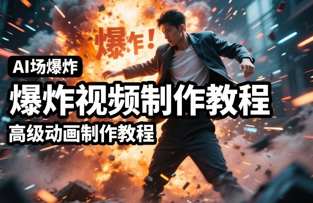 AI场景爆炸视频制作教程，利用人物实拍视频制作出高级的动画特效-鼎铸网