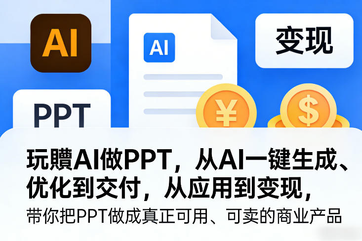 玩賺AI做PPT，从AI一键生成、优化到交付，从应用到变现，带你把PPT做成真正可用、可卖的商业产品(更新0513)-鼎铸网